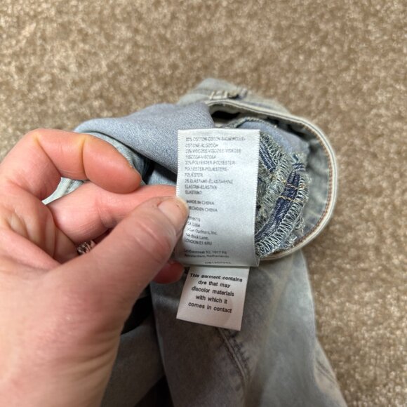 We The Free Crvy Flared Leg Jeans Womens 34 Light Blue Cotton Stretch Frayed Hem - Picture 15 of 16